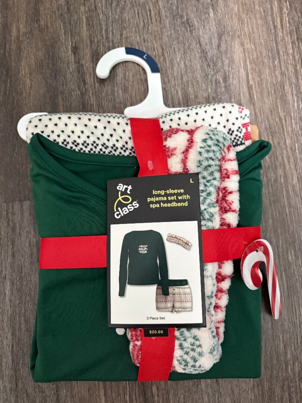 Kids Girls sz 10/12 Art Class Christmas Pajama Set Headband 3 pc set Ski Club